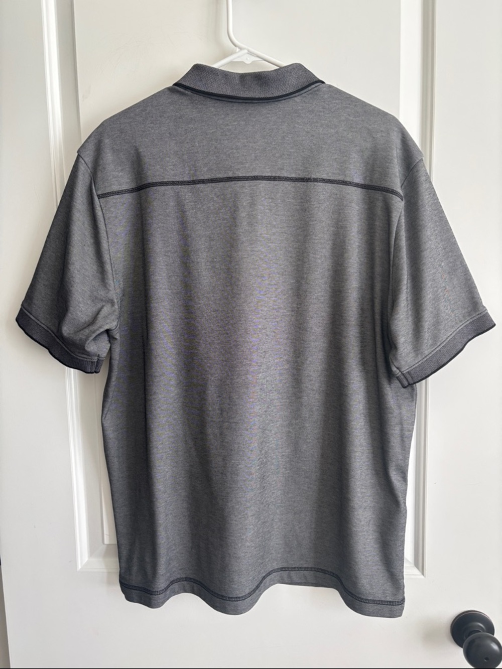 Tommy Bahama Men's Short Sleeve Polo Shirt Black/Gray Textured Large - EUC - Picture 5 of 9